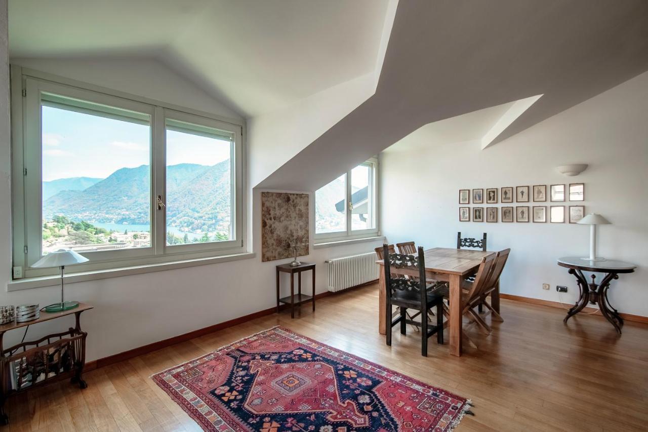 I D'A Charming Penthouse - Lake View- Como- House-130 Mt-2 Double Bedrooms And 2 Double Bathrooms A Spacious Living Room-Full Equipped Kitchen-Private Garden And Terrace-Private Covered Parking エクステリア 写真