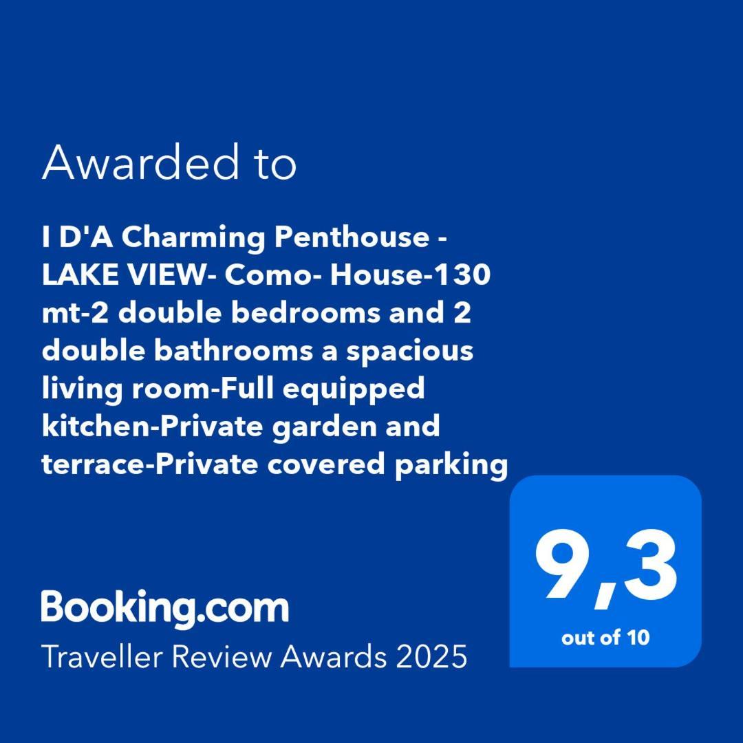 I D'A Charming Penthouse - Lake View- Como- House-130 Mt-2 Double Bedrooms And 2 Double Bathrooms A Spacious Living Room-Full Equipped Kitchen-Private Garden And Terrace-Private Covered Parking エクステリア 写真